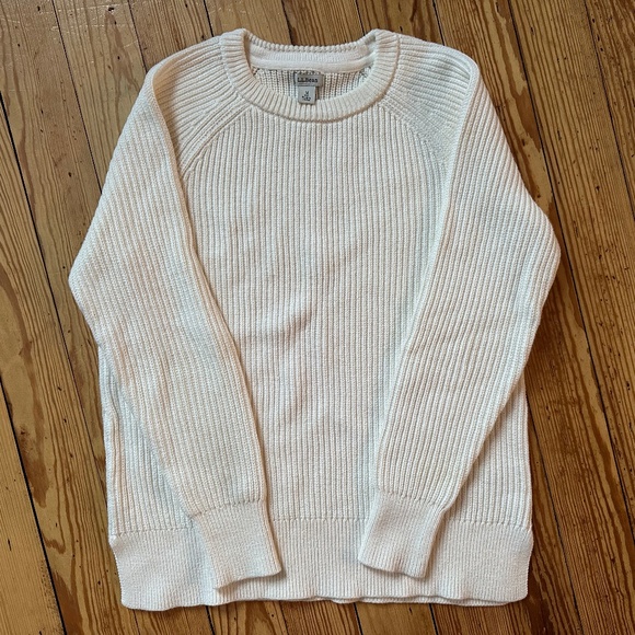 LL Bean Cream Crew Neck Sweater - Picture 1 of 3